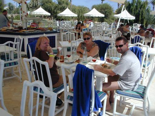 us eating at the barbeque fish restaurant ...