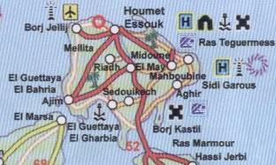 roads on the Djerba island ...